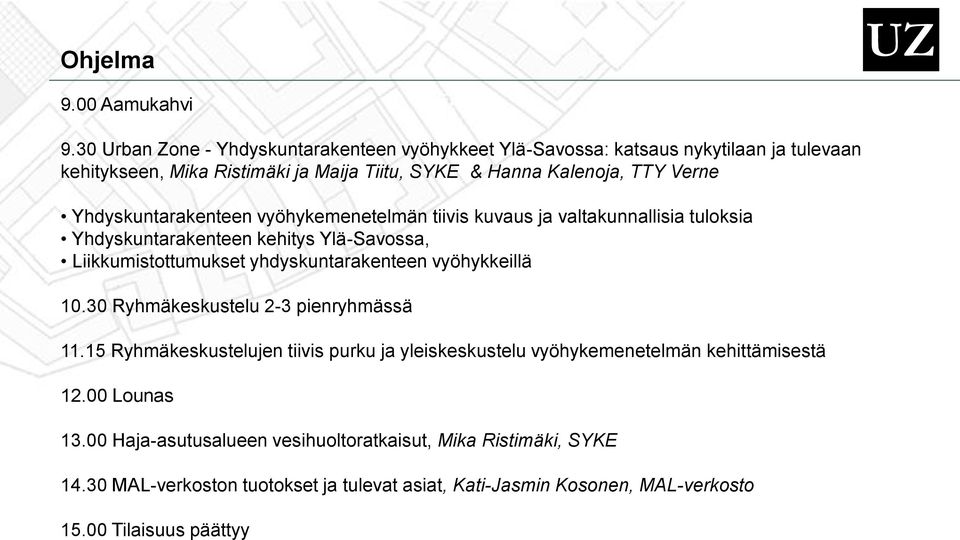 Yhdyskuntarakenteen vyöhykemenetelmän tiivis kuvaus ja valtakunnallisia tuloksia Yhdyskuntarakenteen kehitys Ylä-Savossa, Liikkumistottumukset yhdyskuntarakenteen