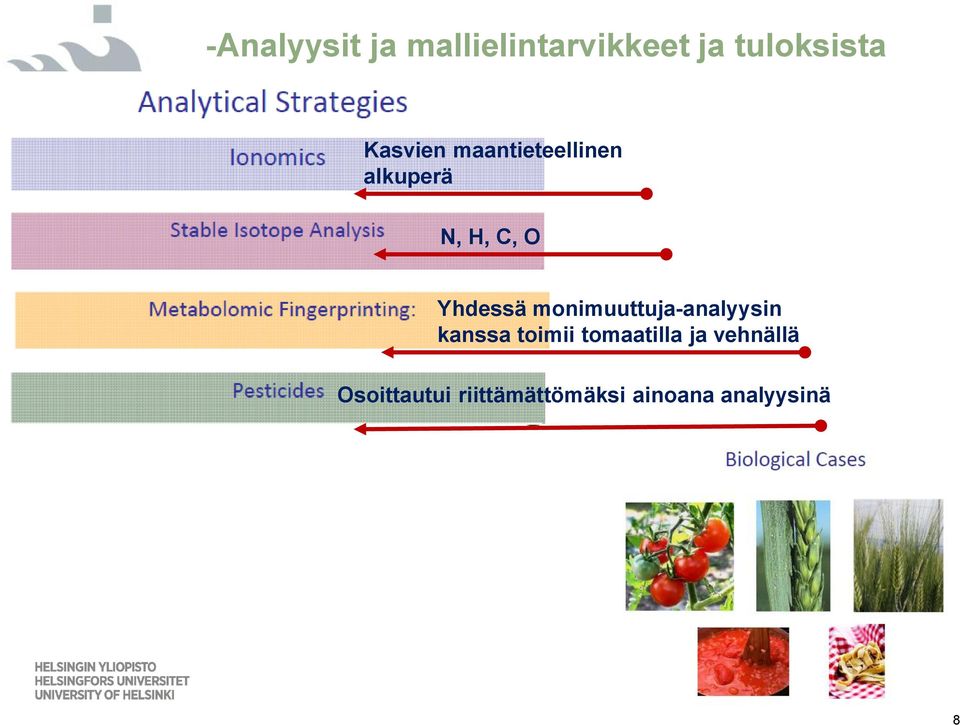 monimuuttuja-analyysin kanssa toimii tomaatilla ja