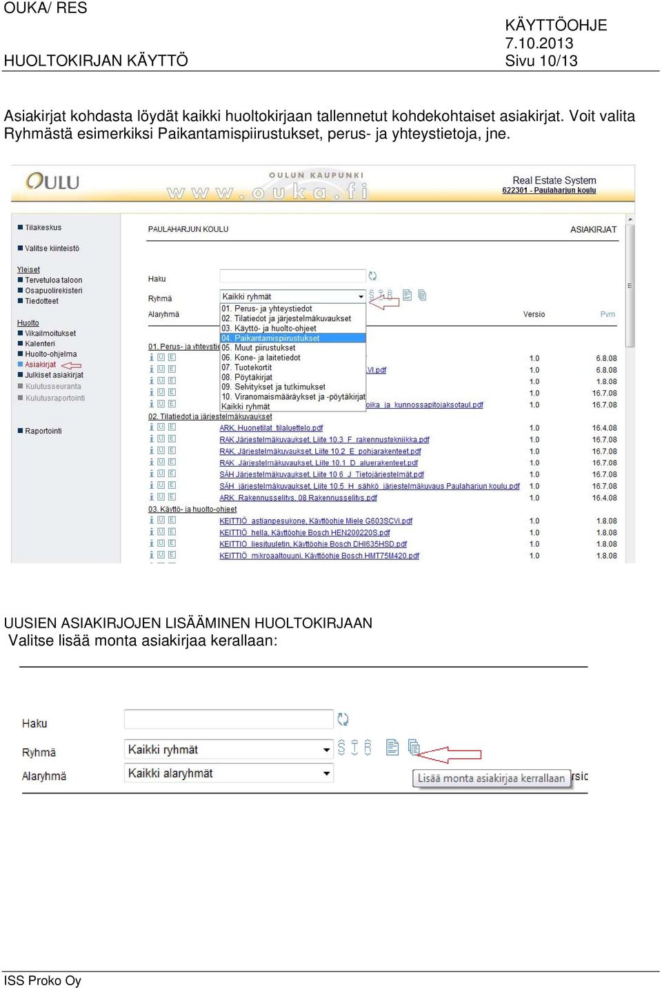 Voit valita Ryhmästä esimerkiksi Paikantamispiirustukset, perus- ja