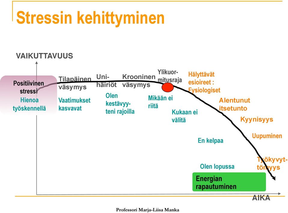 kestävyyteni rajoilla Krooninen väsymys Ylikuormitusraja Mikään ei riitä Kukaan ei välitä