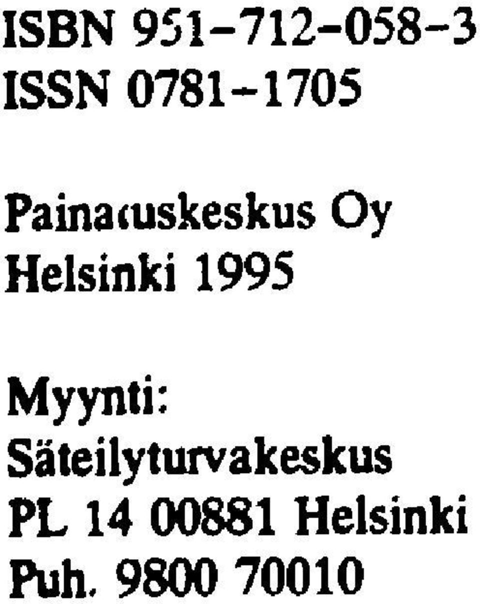 Helsinki 1995 Myynti: