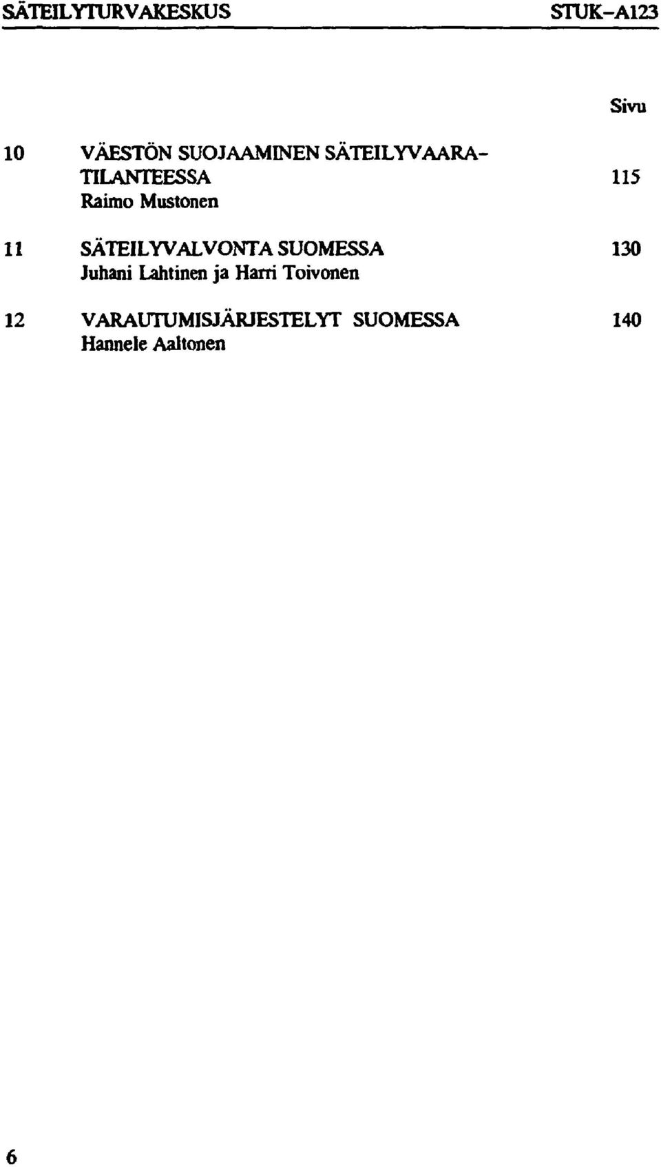 SUOMESSA 130 Juhani Lahtinen ja Harri Toivonen 12