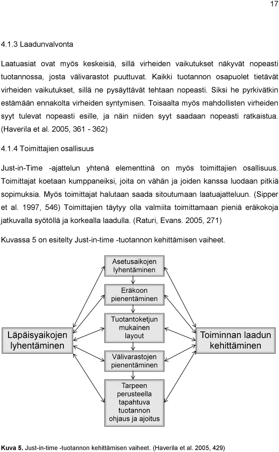 Toisaalta myös mahdollisten virheiden syyt tulevat nopeasti esille, ja näin niiden syyt saadaan nopeasti ratkaistua. (Haverila et al. 2005, 361-