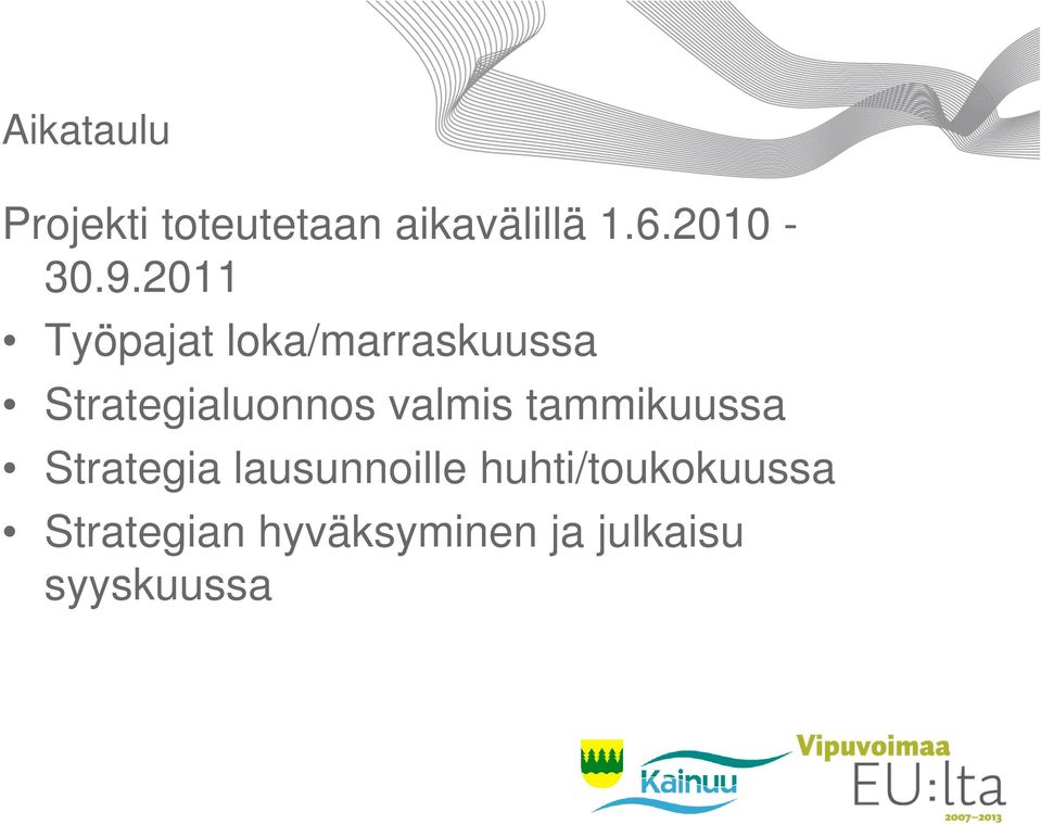 2011 Työpajat loka/marraskuussa Strategialuonnos