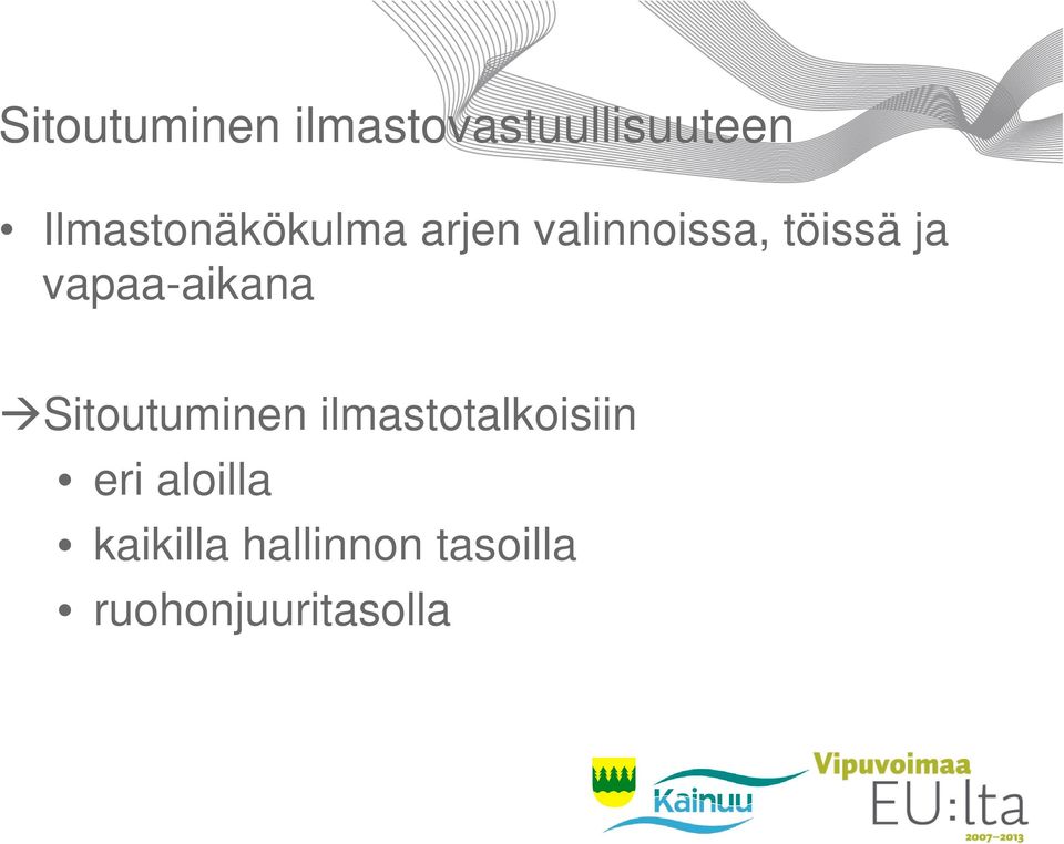 vapaa-aikana Sitoutuminen ilmastotalkoisiin