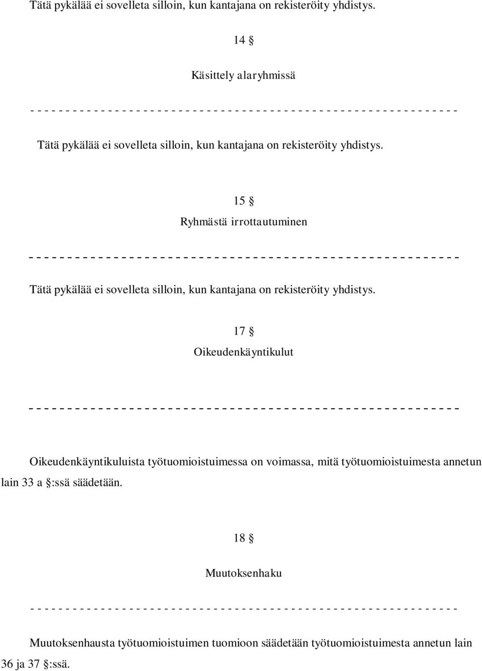 työtuomioistuimesta annetun lain 33 a :ssä säädetään.