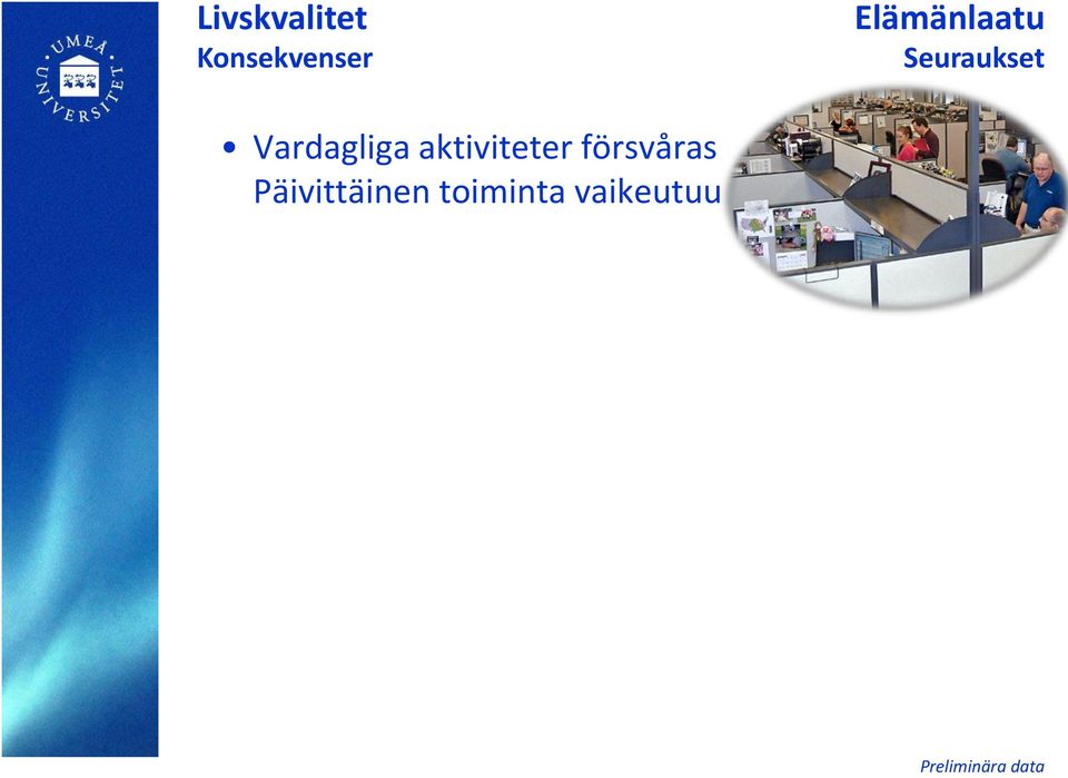 Vardagliga aktiviteter försvåras