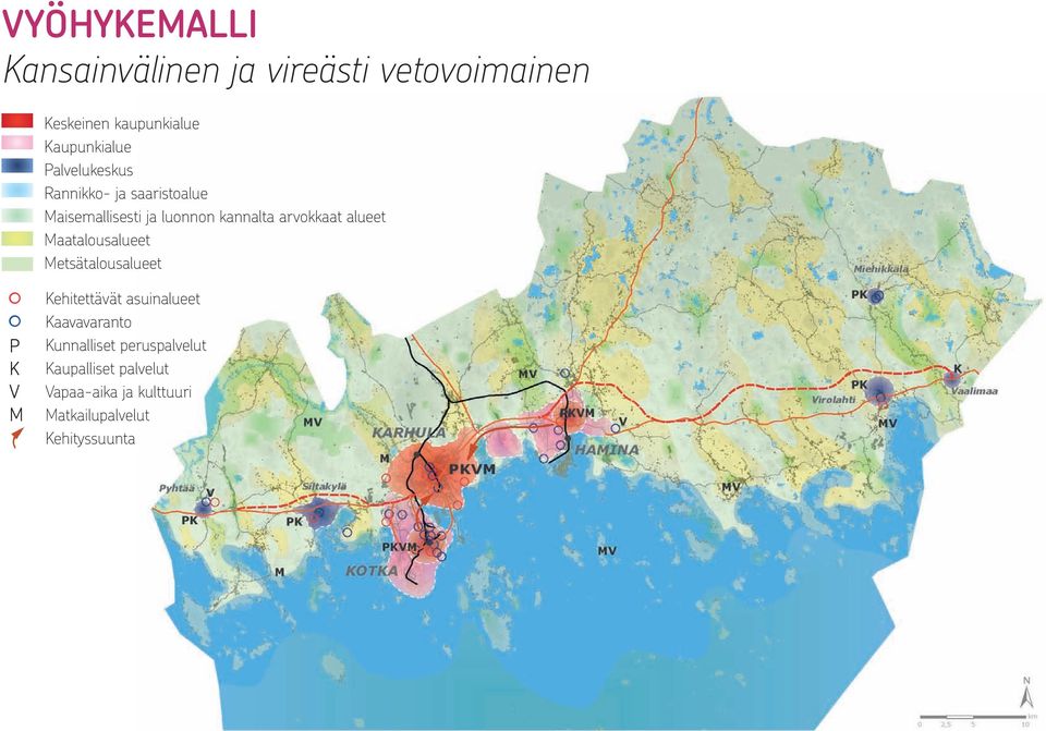 arvokkaat alueet Maatalousalueet Metsätalousalueet Kehitettävät asuinalueet Kaavavaranto