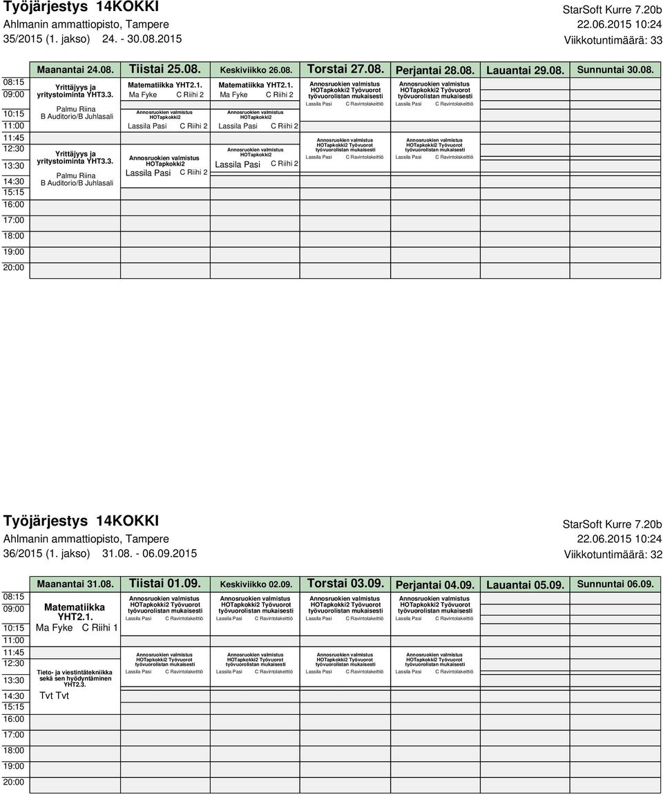 Matematiikka YHT2.1. Ma Fyke C Riihi 2 Ma Fyke C Riihi 2 C Riihi 2 C Riihi 2 11:45 C Riihi 2 C Riihi 2 36/2015 (1. jakso) 31.08.