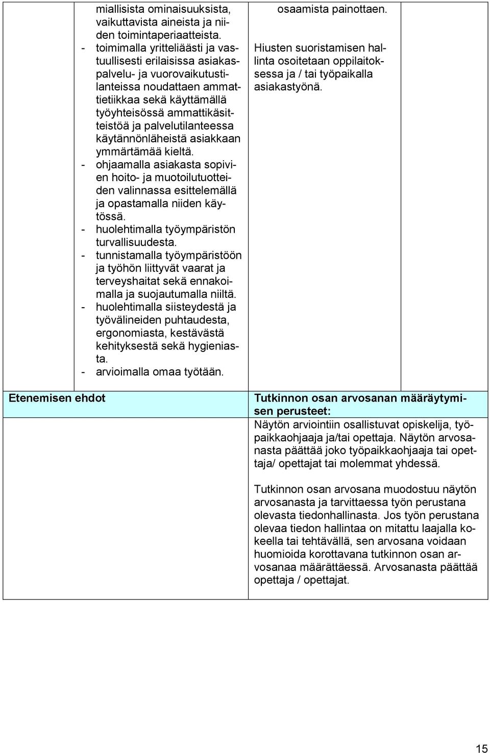 palvelutilanteessa käytännönläheistä asiakkaan ymmärtämää kieltä. - ohjaamalla asiakasta sopivien hoito- ja muotoilutuotteiden valinnassa esittelemällä ja opastamalla niiden käytössä.