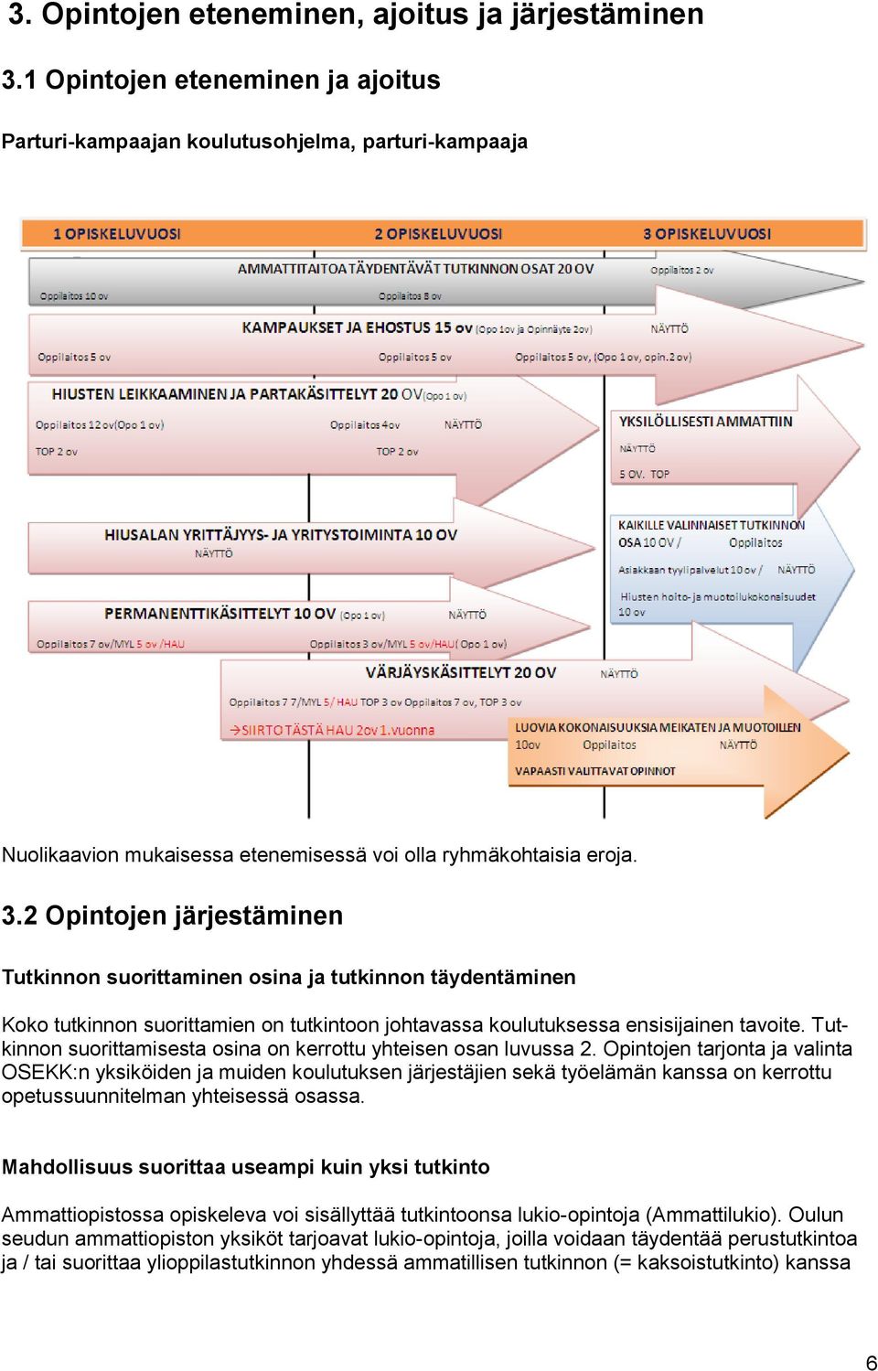 2 Opintojen järjestäminen Tutkinnon suorittaminen osina ja tutkinnon täydentäminen Koko tutkinnon suorittamien on tutkintoon johtavassa koulutuksessa ensisijainen tavoite.