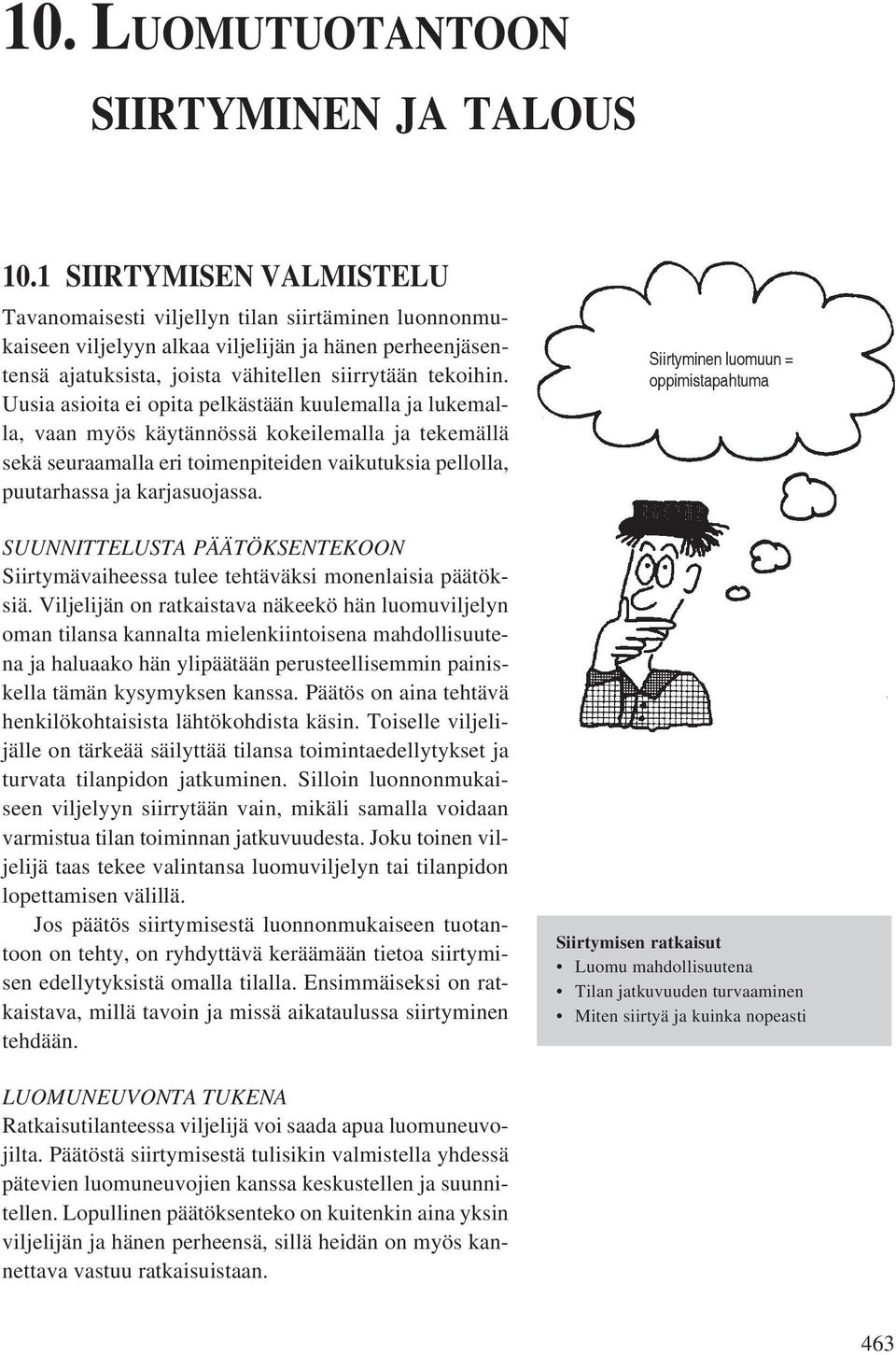 Uusia asioita ei opita pelkästään kuulemalla ja lukemalla, vaan myös käytännössä kokeilemalla ja tekemällä sekä seuraamalla eri toimenpiteiden vaikutuksia pellolla, puutarhassa ja karjasuojassa.