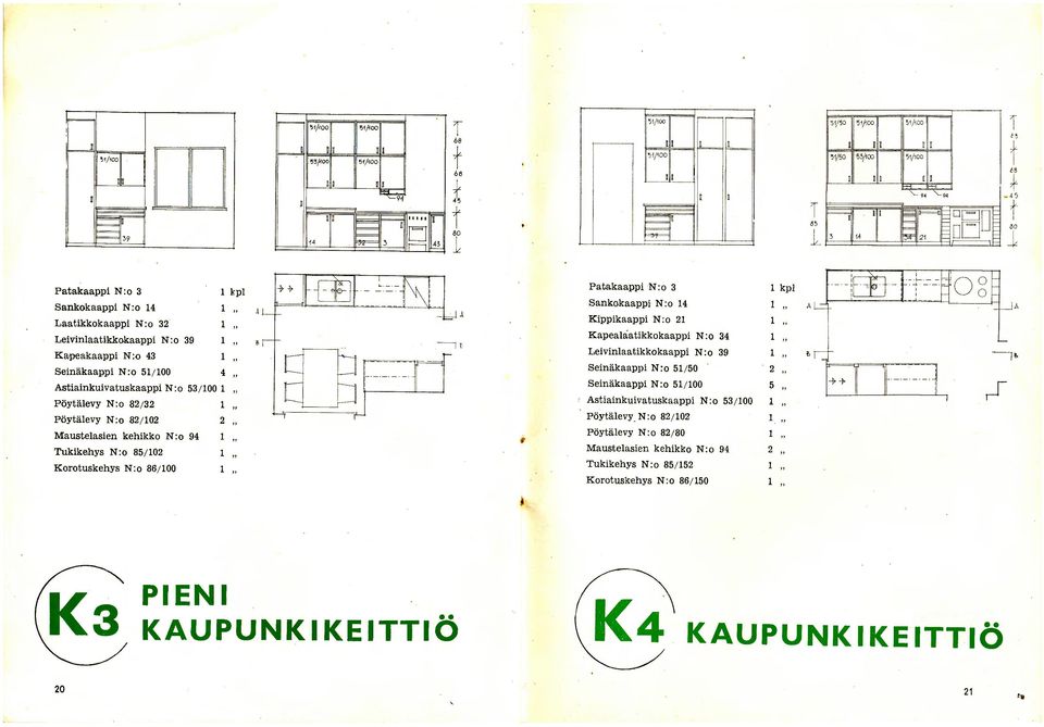 00, Pöytälevy N :o 8/ 3, Pöytä levy N:o 8/ 0 Maustelasien kehikko N :o 94 Tukikehys N:o 85/ 0 " Korotuskehys N:o 86/ 00 -J> +,.