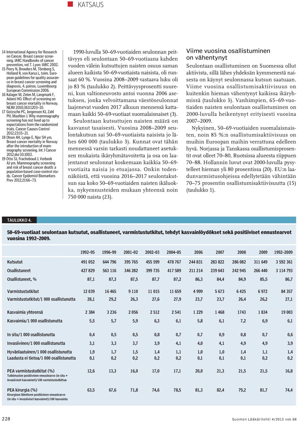 16 Kalager M, Zelen M, Langmark F, Adami HO. Effect of screening on breast cancer mortality in Norway. NEJM 2010;363:1203 10. 17 Gotzsche PC, Jorgensen KJ, Zahl PH, Maehlen J.