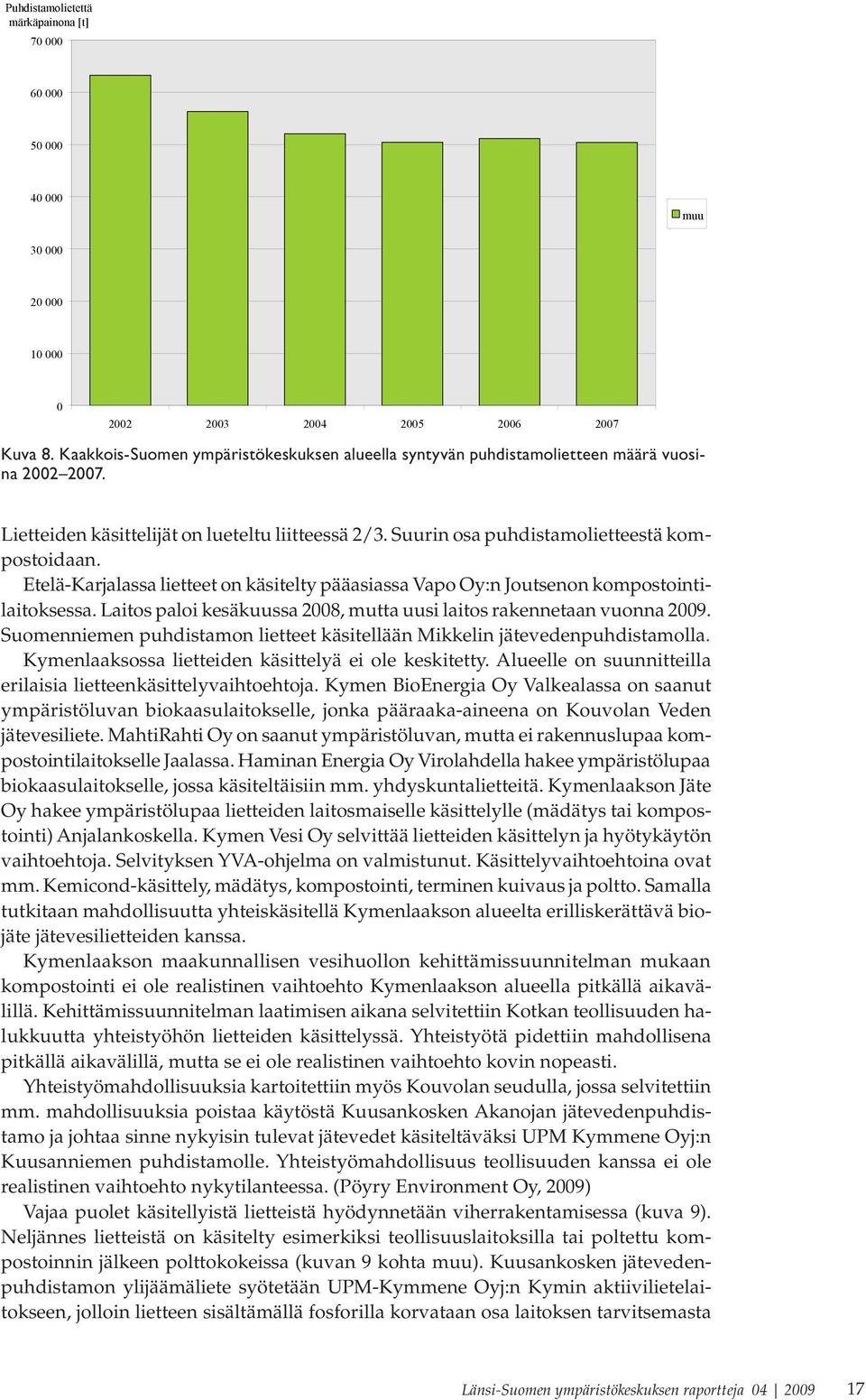 Etelä-Karjalassa lietteet on käsitelty pääasiassa Vapo Oy:n Joutsenon kompostointilaitoksessa. Laitos paloi kesäkuussa 2008, mutta uusi laitos rakennetaan vuonna 2009.