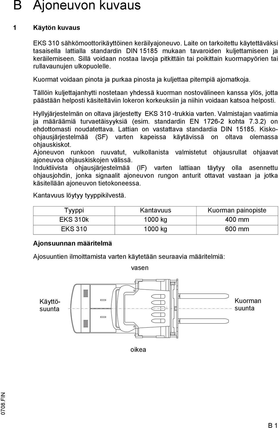 Sillä voidaan nostaa lavoja pitkittäin tai poikittain kuormapyörien tai rullavaunujen ulkopuolelle. Kuormat voidaan pinota ja purkaa pinosta ja kuljettaa pitempiä ajomatkoja.