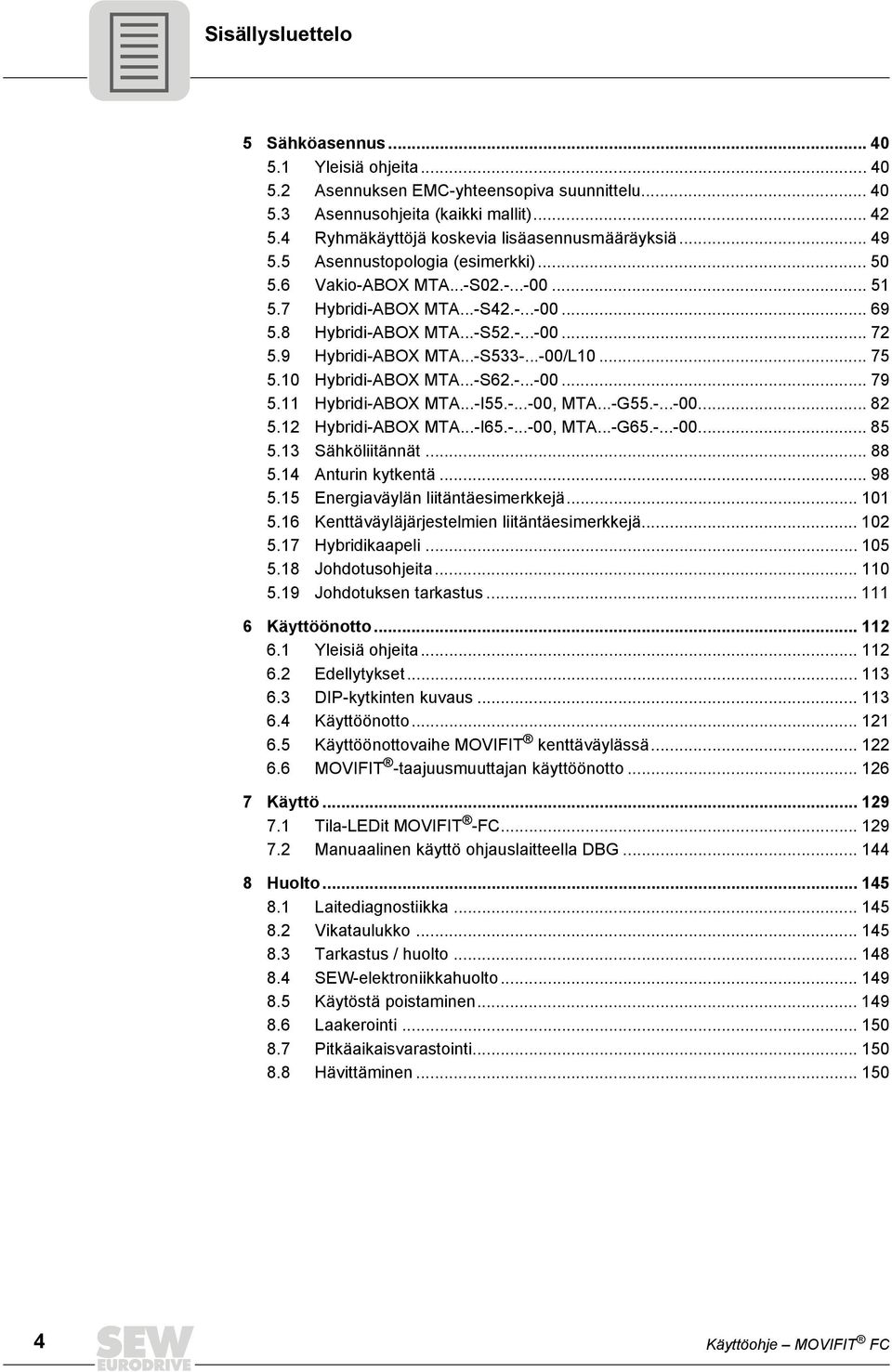 -...-00... 72 5.9 Hybridi-ABOX MTA...-S533-...-00/L10... 75 5.10 Hybridi-ABOX MTA...-S62.-...-00... 79 5.11 Hybridi-ABOX MTA...-I55.-...-00, MTA...-G55.-...-00... 82 5.12 Hybridi-ABOX MTA...-I65.-...-00, MTA...-G65.