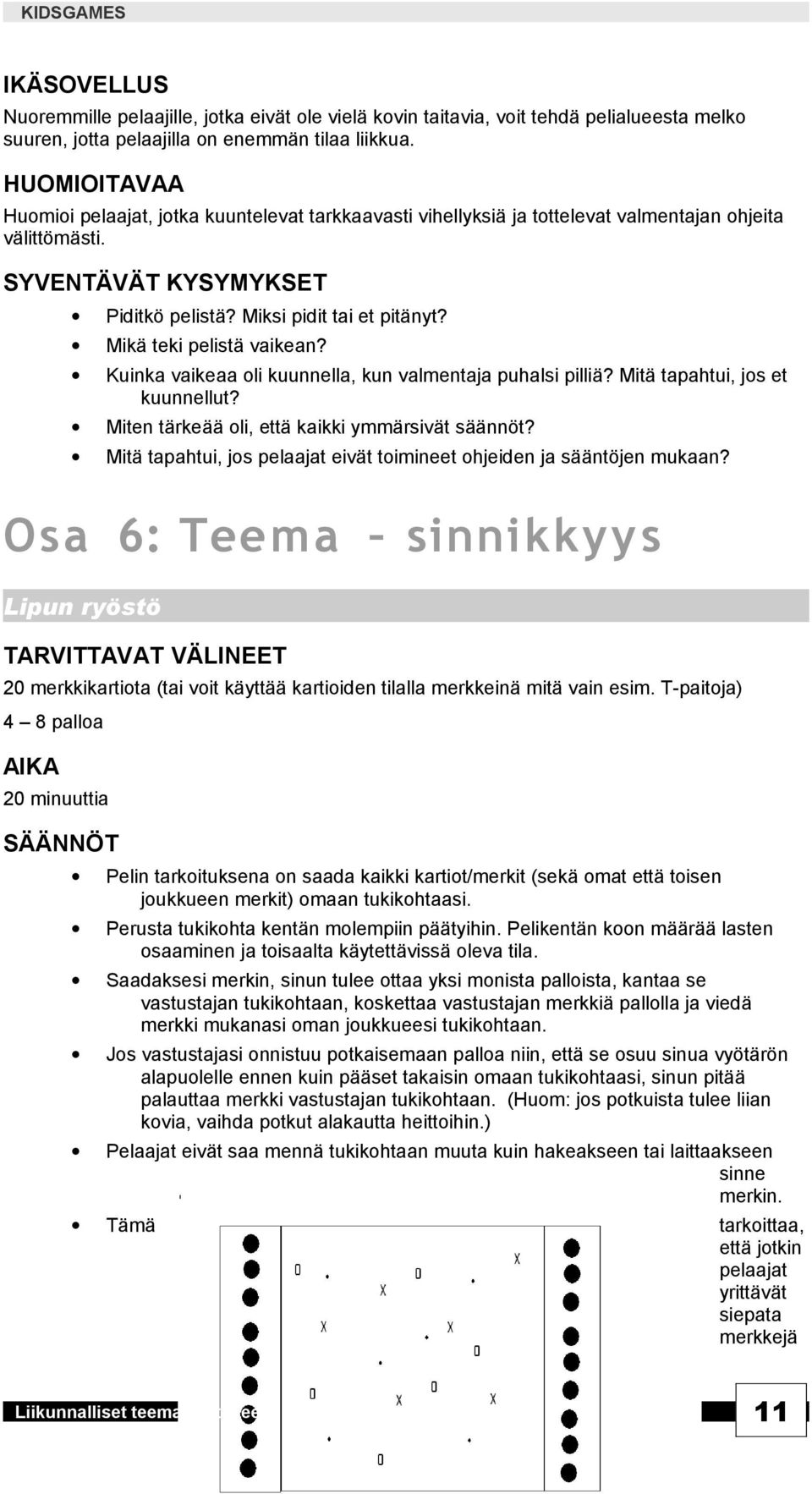 Kuinka vaikeaa oli kuunnella, kun valmentaja puhalsi pilliä? Mitä tapahtui, jos et kuunnellut? Miten tärkeää oli, että kaikki ymmärsivät säännöt?