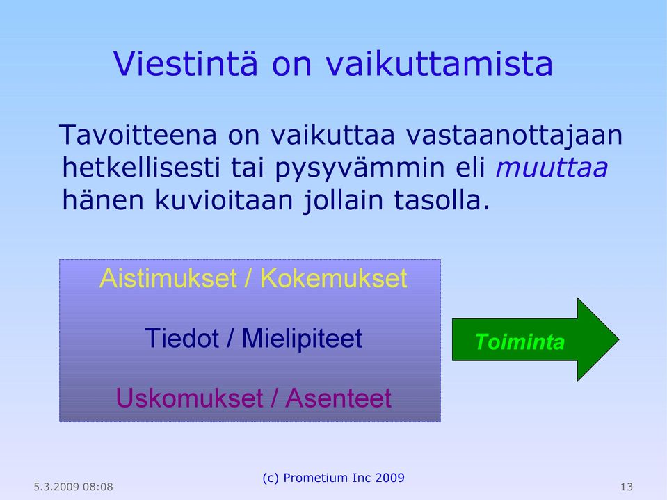 muuttaa hänen kuvioitaan jollain tasolla.