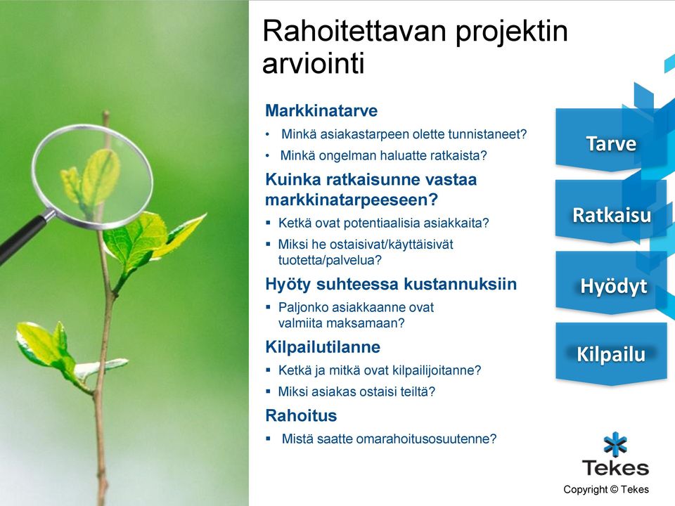 Miksi he ostaisivat/käyttäisivät tuotetta/palvelua?