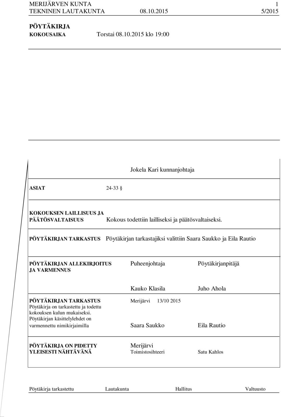 Juho tekninen johtaja x Lahti Kari khall. edustaja x Nivala Kirsti khall. puh.