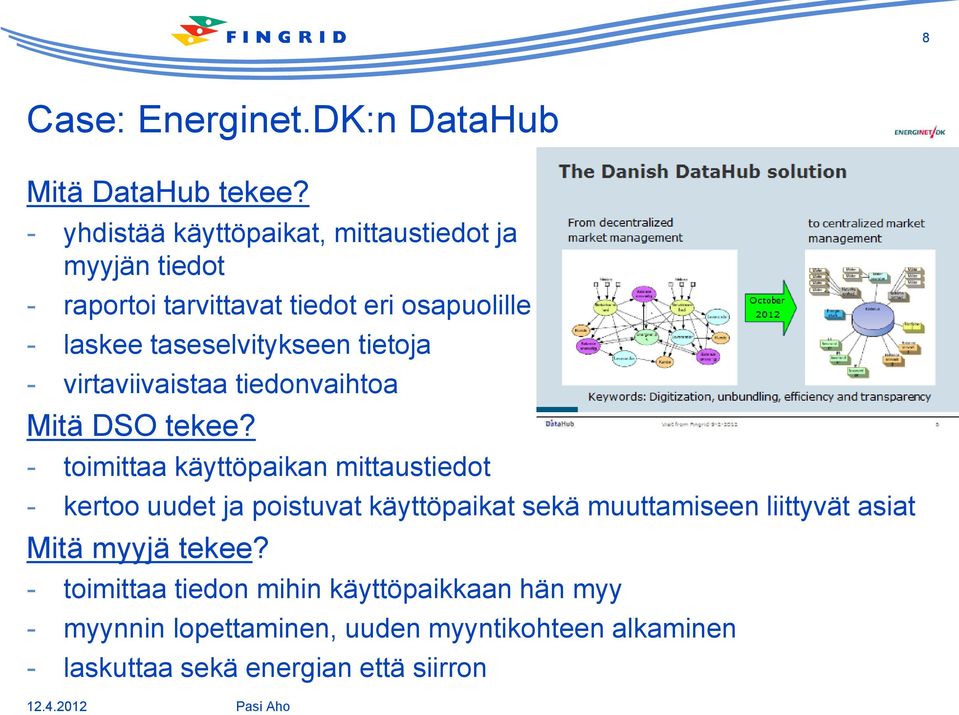 taseselvitykseen tietoja - virtaviivaistaa tiedonvaihtoa Mitä DSO tekee?