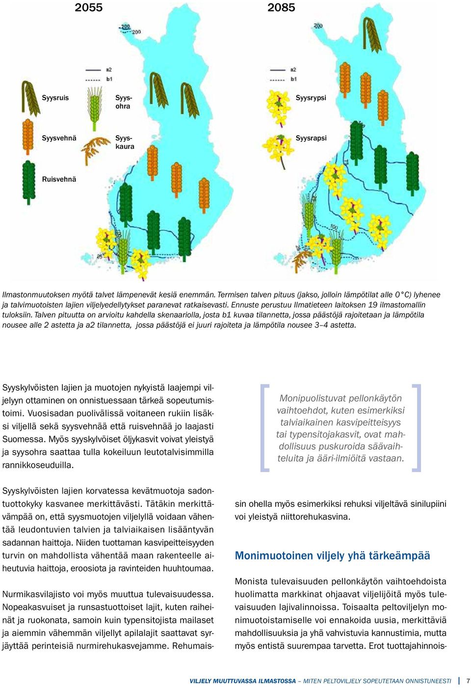 Erot tuottajahinnois- Syysohra Syyskaura Syysrapsi Ruisvehnä Ilmastonmuutoksen myötä talvet lämpenevät kesiä enemmän.