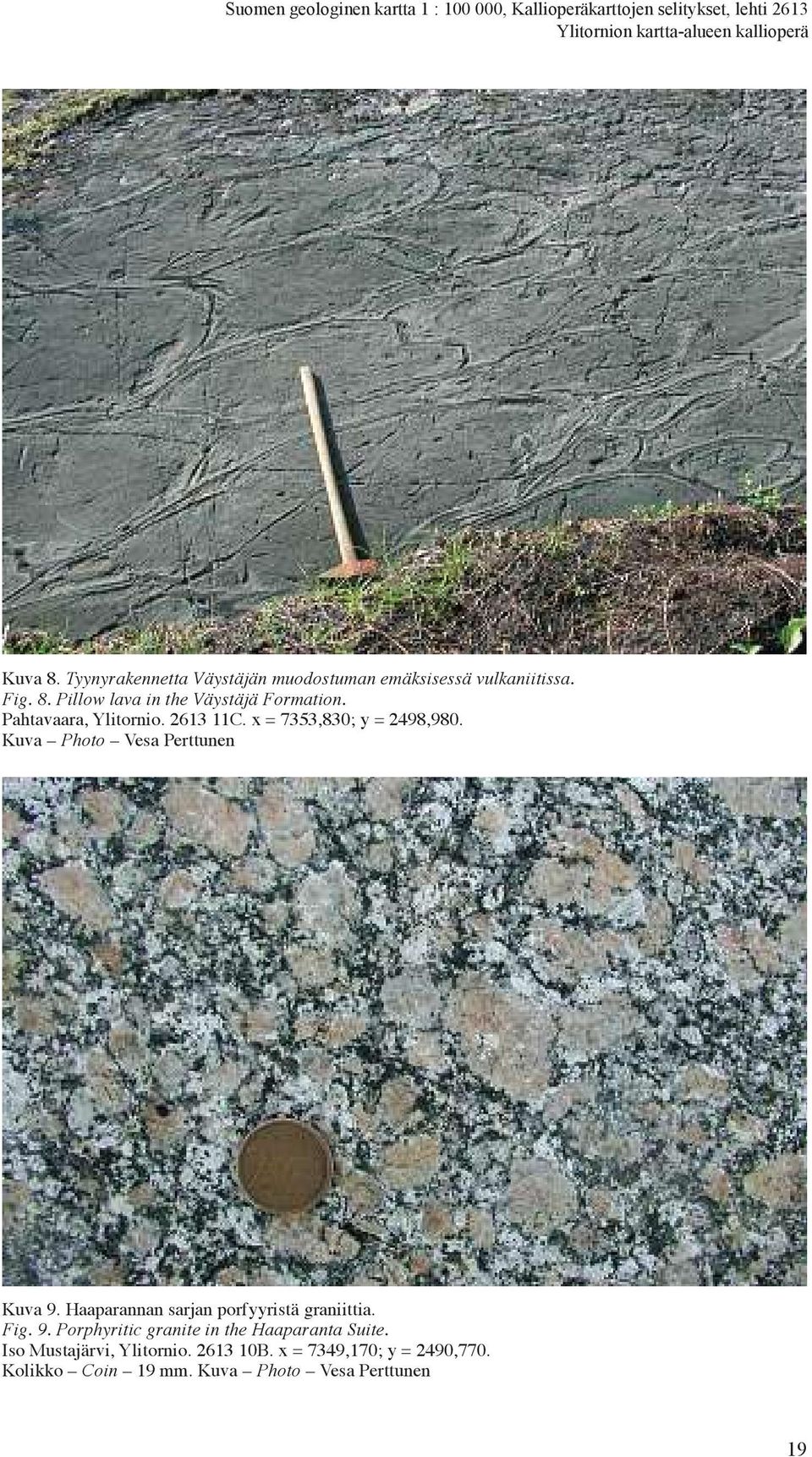 Kuva Photo Vesa Perttunen Kuva 9. Haaparannan sarjan porfyyristä graniittia. Fig. 9. Porphyritic granite in the Haaparanta Suite.