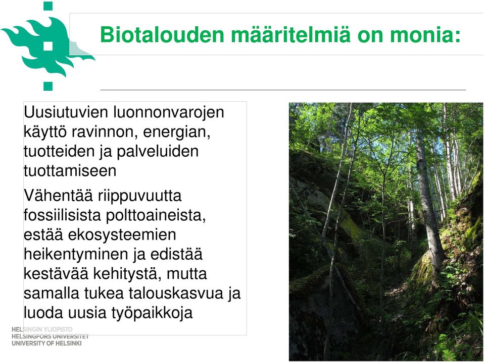 riippuvuutta fossiilisista polttoaineista, estää ekosysteemien