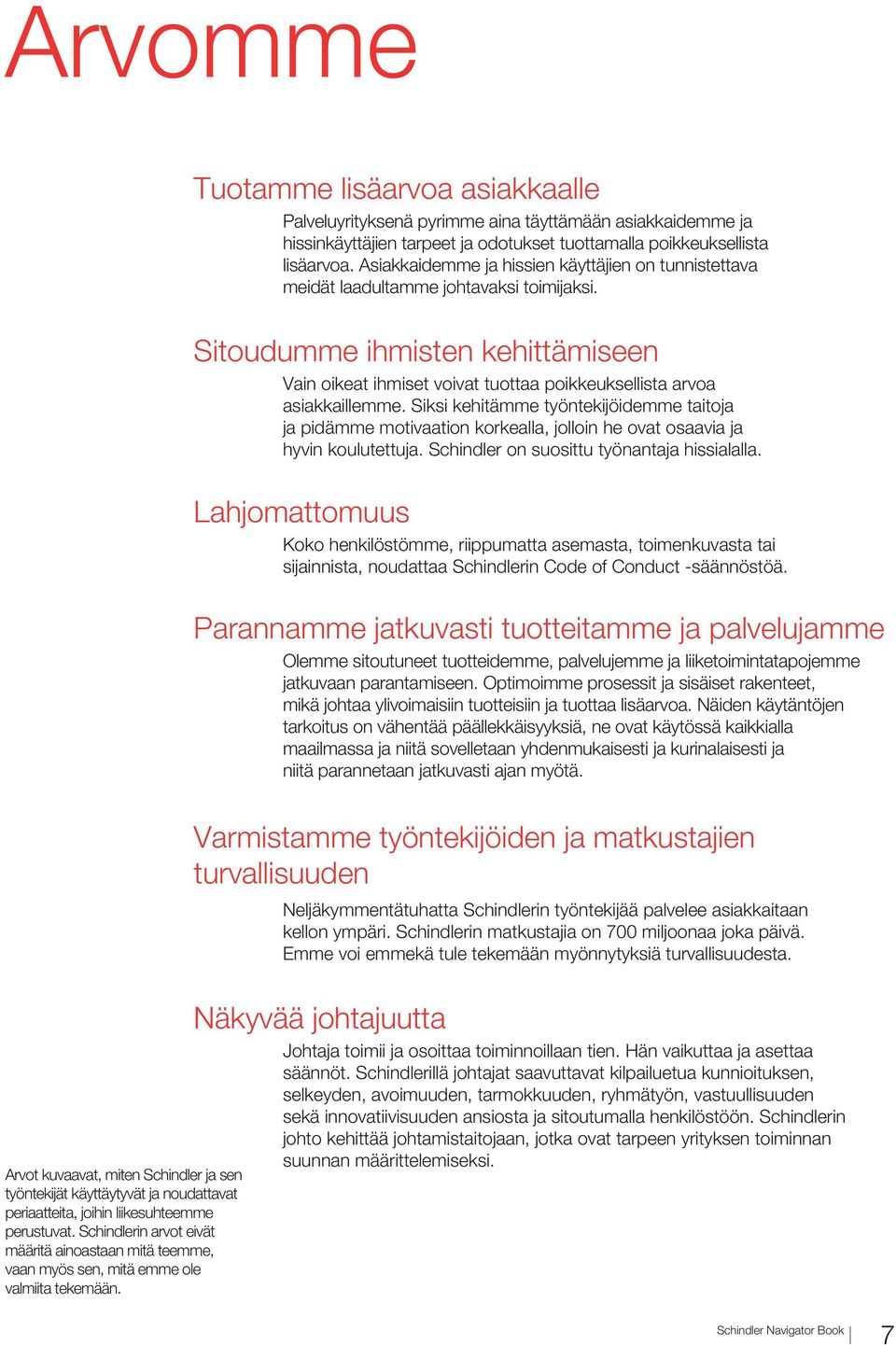 Sitoudumme ihmisten kehittämiseen Vain oikeat ihmiset voivat tuottaa poikkeuksellista arvoa asiakkaillemme.