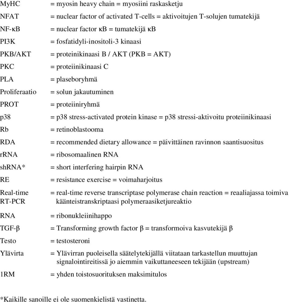 solun jakautuminen = proteiiniryhmä = p38 stress-activated protein kinase = p38 stressi-aktivoitu proteiinikinaasi = retinoblastooma = recommended dietary allowance = päivittäinen ravinnon