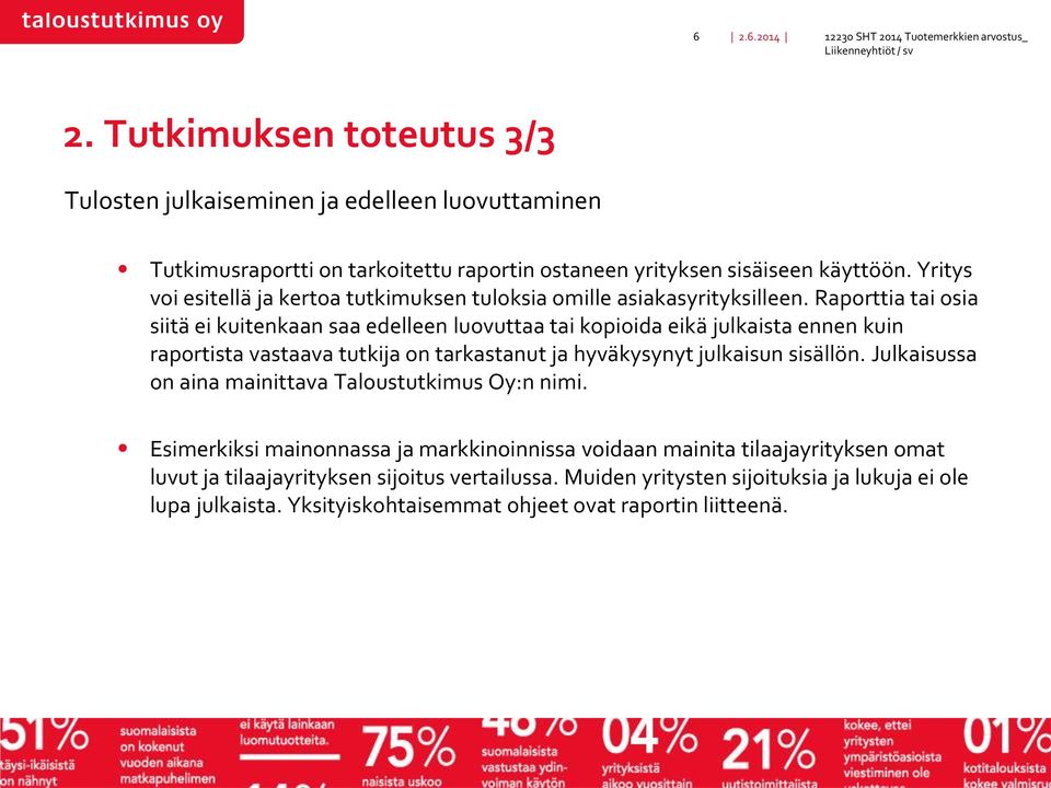 Yritys voi esitellä ja kertoa tutkimuksen tuloksia omille asiakasyrityksilleen.