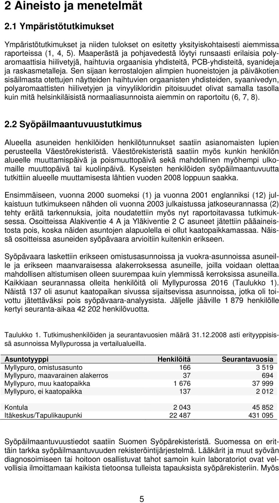 Sen sijaan kerrostalojen alimpien huoneistojen ja päiväkotien sisäilmasta otettujen näytteiden haihtuvien orgaanisten yhdisteiden, syaanivedyn, polyaromaattisten hiilivetyjen ja vinyylikloridin
