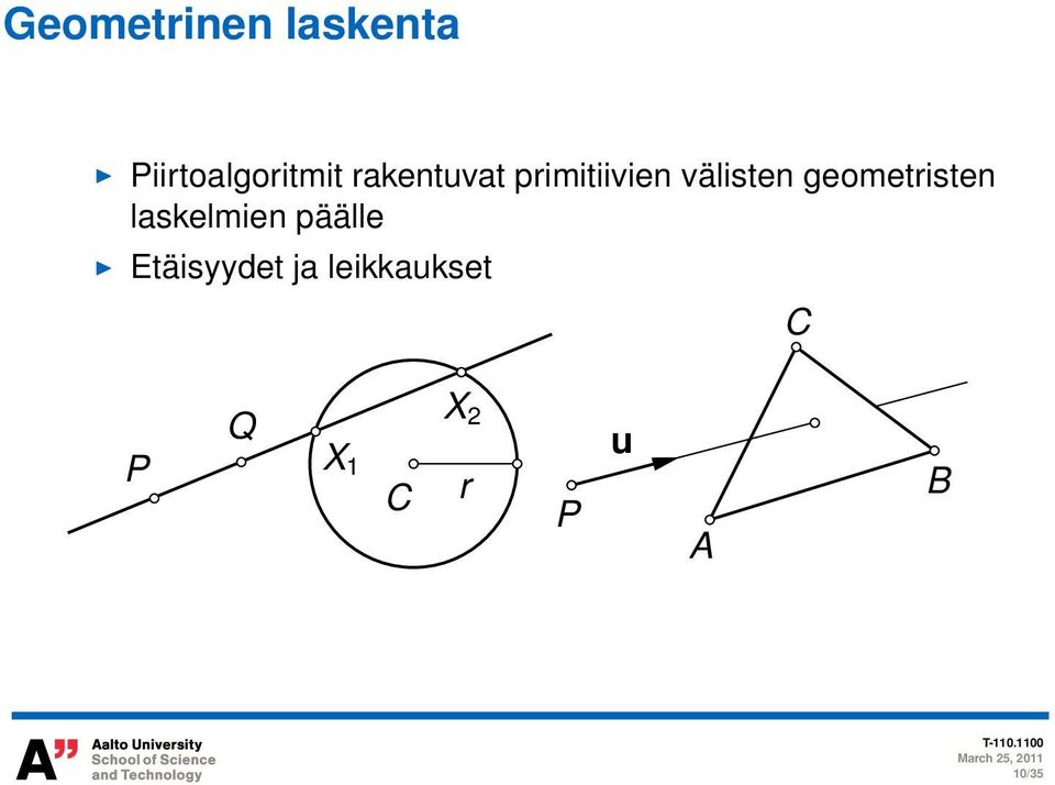 geometristen laskelmien päälle