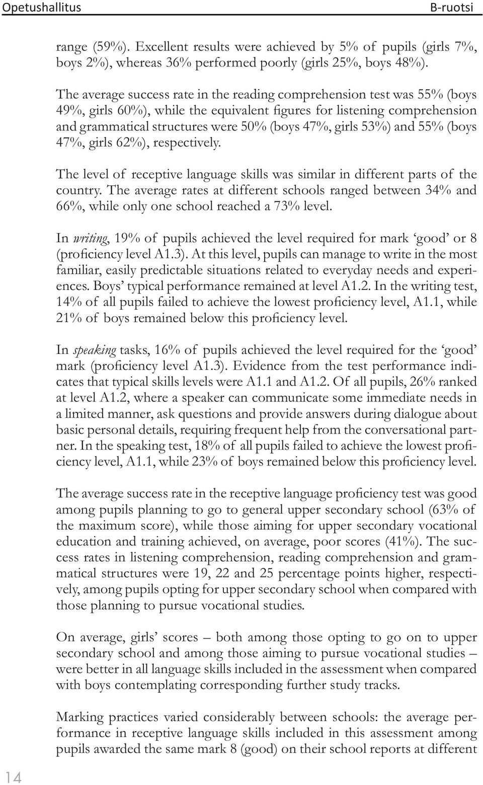 53%) and 55% (boys 47%, girls 62%), respectively. The level of receptive language skills was similar in different parts of the country.