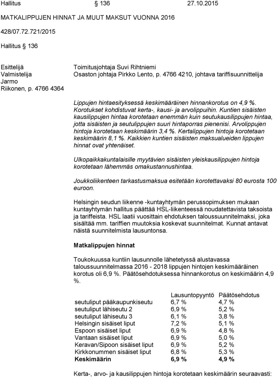 Korotukset kohdistuvat kerta-, kausi- ja arvolippuihin.