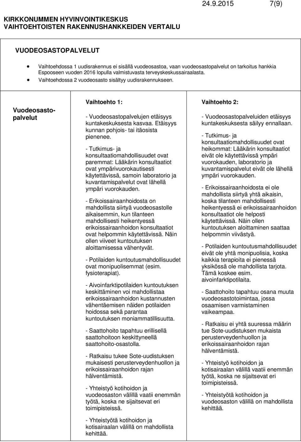 Etäisyys kunnan pohjois- tai itäosista pienenee.