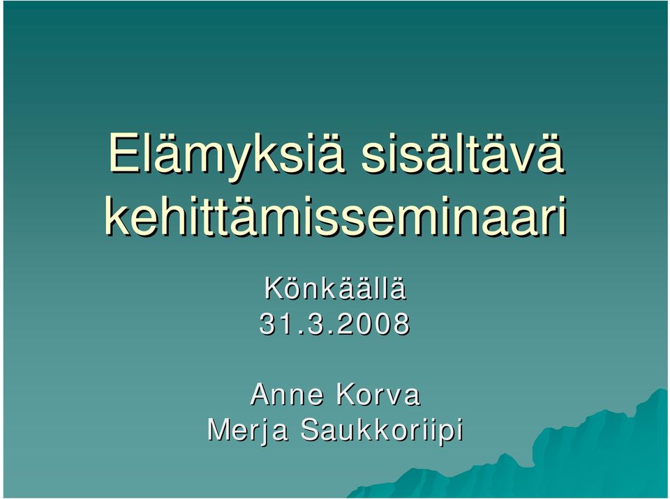 kehittämisseminaari