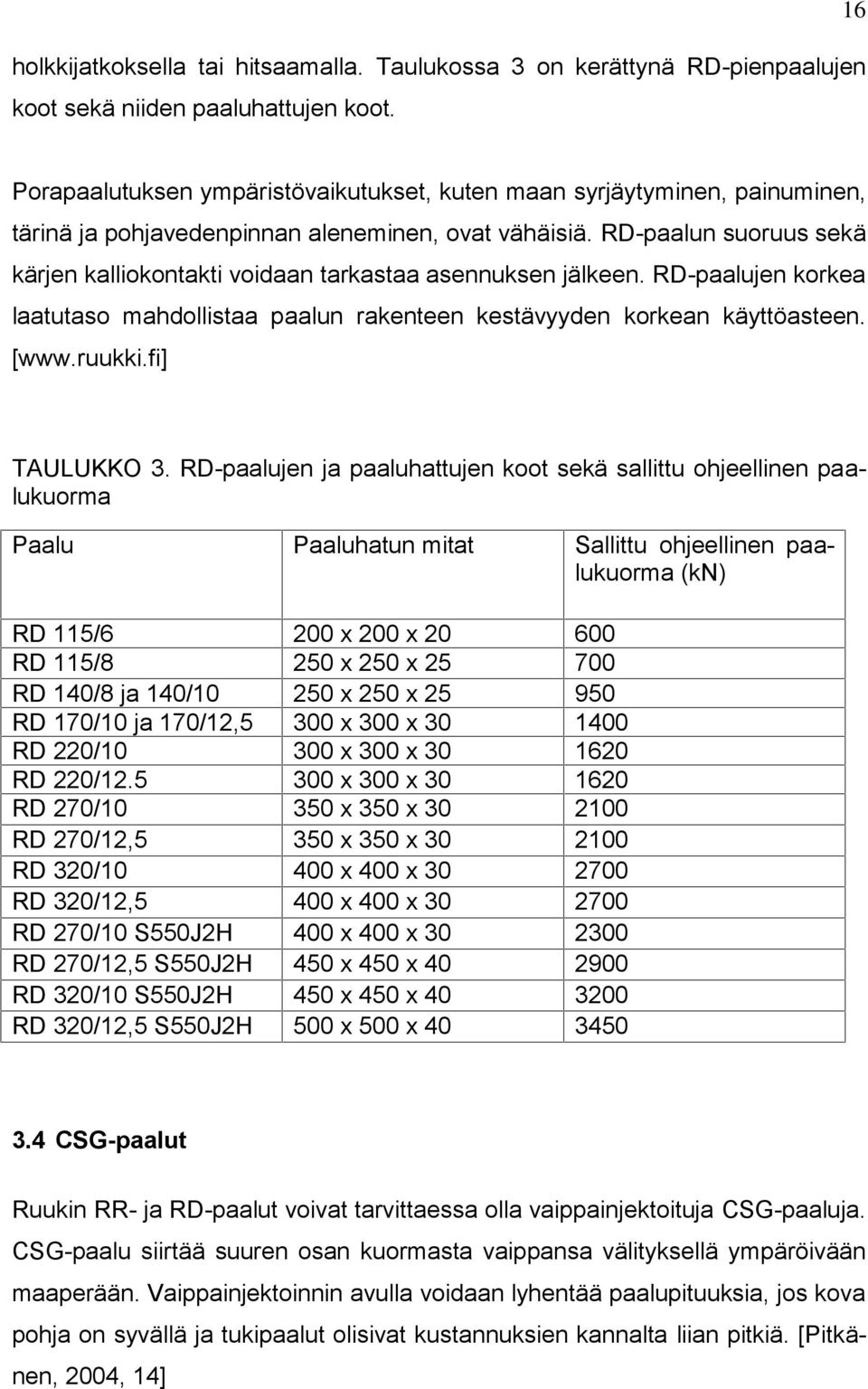 RD-paalun suoruus sekä kärjen kalliokontakti voidaan tarkastaa asennuksen jälkeen. RD-paalujen korkea laatutaso mahdollistaa paalun rakenteen kestävyyden korkean käyttöasteen. [www.ruukki.