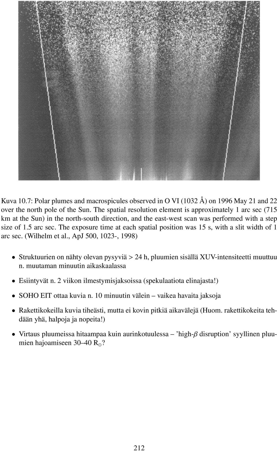 The exposure time at each spatial position was 15 s, with a slit width of 1 arc sec. (Wilhelm et al.