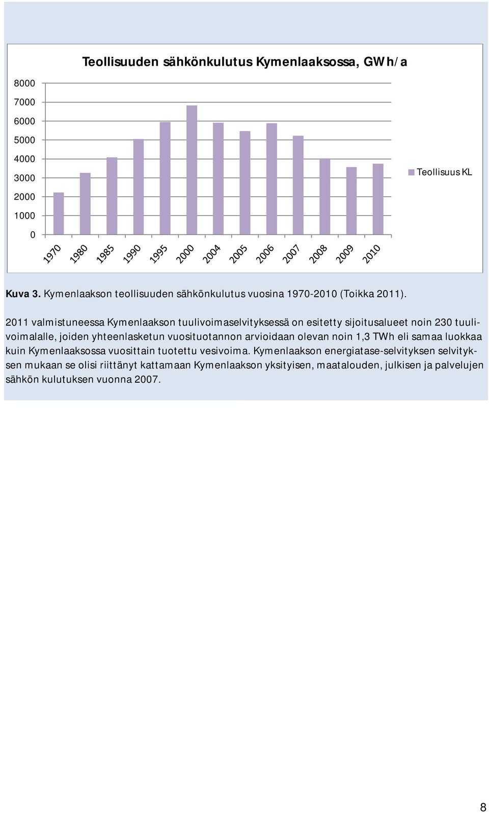 2011 valmistuneessa Kymenlaakson tuulivoimaselvityksessä on esitetty sijoitusalueet noin 230 tuulivoimalalle, joiden yhteenlasketun vuosituotannon