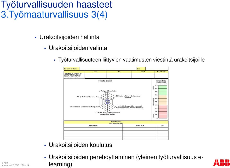 viestintä urakoitsijoille Urakoitsijoiden koulutus November 27,