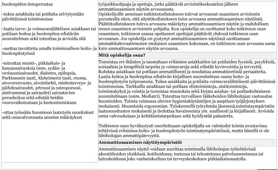 sydän- ja verisuonisairaudet, diabetes, epilepsia, Parkinsonin tauti, Alzheimerin tauti, reuma, aivoverenvuoto, aivoinfarkti, mielenterveys- ja päihdesairaudet, artroosi ja osteoporoosi, aistivammat