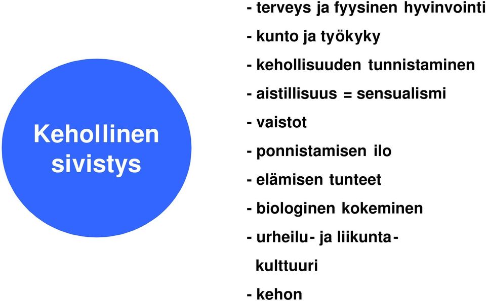 Kehollinen sivistys - vaistot - ponnistamisen ilo - elämisen