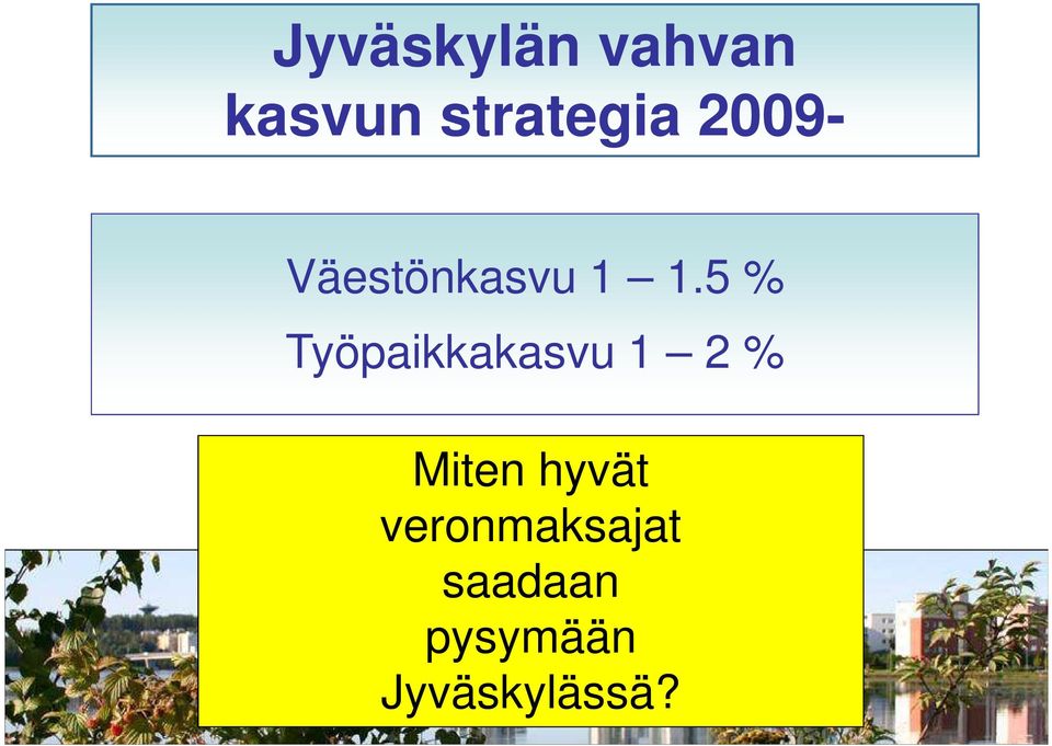 5 % Työpaikkakasvu 1 2 % Markku