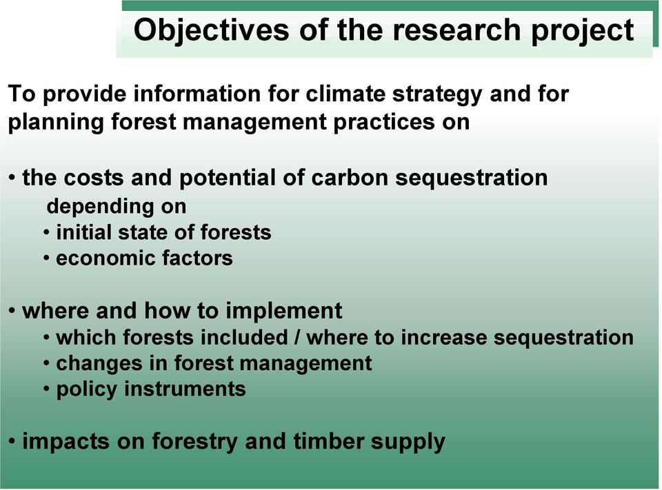 state of forests economic factors where and how to implement which forests included / where to