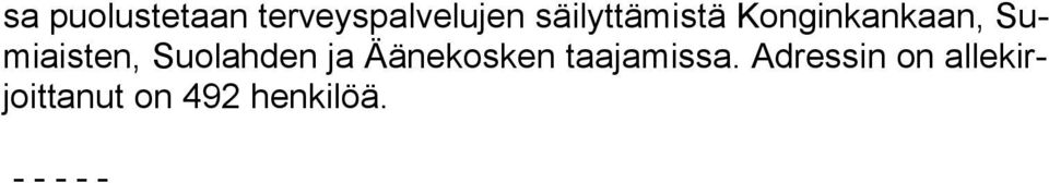 Sumiaisten, Suolahden ja Äänekosken