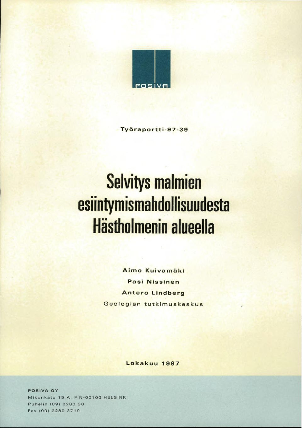 Kuivamäki Pasi Nissinen Antero Lindberg Geologian