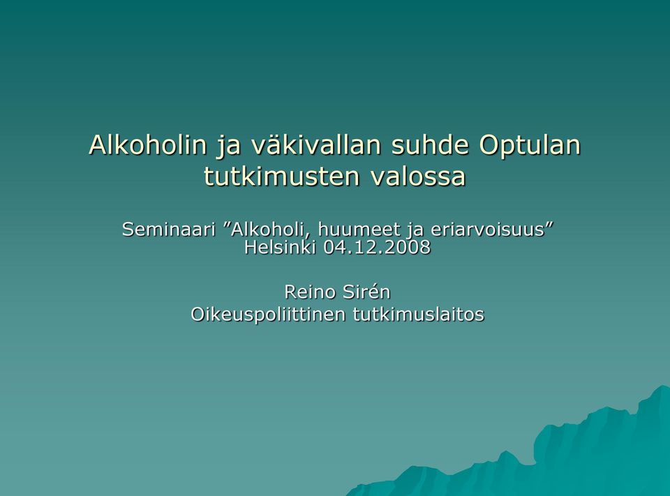 huumeet ja eriarvoisuus Helsinki 04.12.