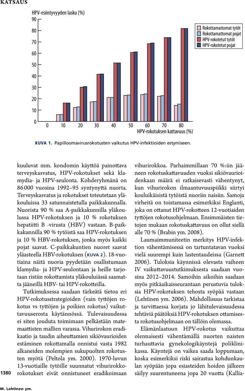 Kohderyhmänä on 86 000 vuosina 1992 95 syntynyttä nuorta. Terveyskasvatus ja rokotukset toteutetaan yläkouluissa 33 satunnaistetulla paikkakunnalla.